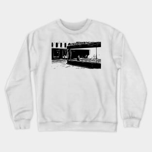 Nighthawks | Edward Hopper | 1942 | Line art Crewneck Sweatshirt